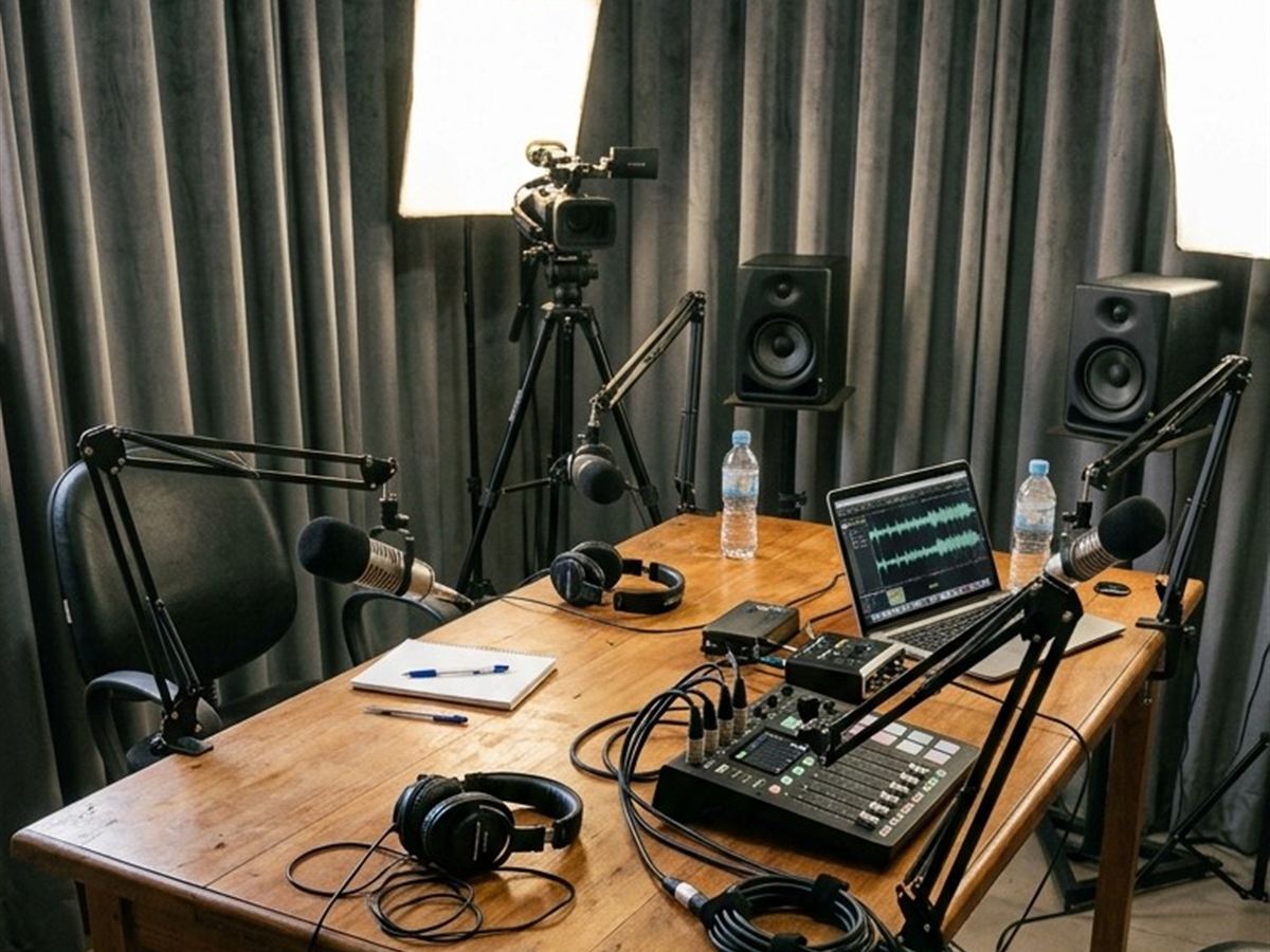 Estrutura para podcast para eventos em São Paulo — Dínamo Eventos